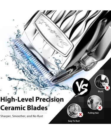 Professional Men's Hair Trimmer Set Wireless Hair Trimmer and Beard Trimmer Kit Hair Trimmer with 5 Speed Levels Men's Hair Cutting Sets with LCD Screen and T-Blade - Buy Online on GoSupps.com