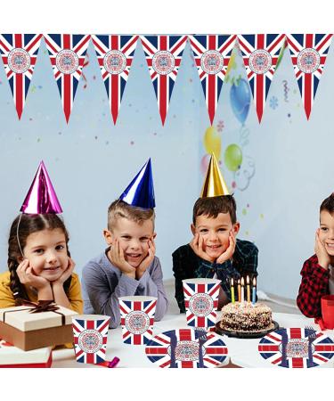 British Flag Plates | Union Jack Pattern Tableware Set Patriotic Decorations Convenient Plates for Girls Themed Parties Pochy Charles Memorial Set Crown - 9-piece Set - Buy Online on GoSupps.com