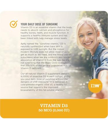 NatureWise Vitamin D3 4000iu and 2000iu (360 Count) Healthy Muscle Bone Teeth and Immune Support - Buy Online on GoSupps.com