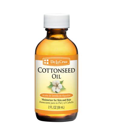 De La Cruz Cottonseed Oil - Moisturizer for Skin and Hair - Multipurpose Carrier Oil - 2 Fl OZ (1 Bottle) 2 Fl Oz (Pack of 1)