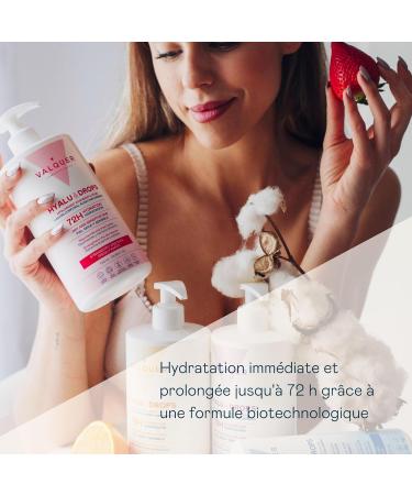  Valquer Laboratorios Valquer Hyaludrops Strawberry and Shea Moisturizing Body Cream. Lotion for dry and sensitive skin up to 72 hours of nourishing hydration with hyaluronic acid and niacinamide. 700 ml. - Buy Online on GoSupps.com