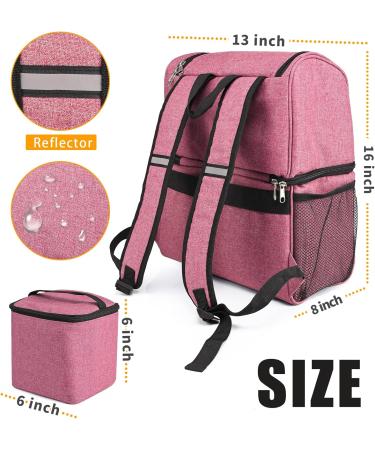 Txinrbaod Dog Travel Bag - Pink Dog Backpack with Food Container Pocket for Hiking & Camping - Perfect for Overnight Trips - Buy Online on GoSupps.com