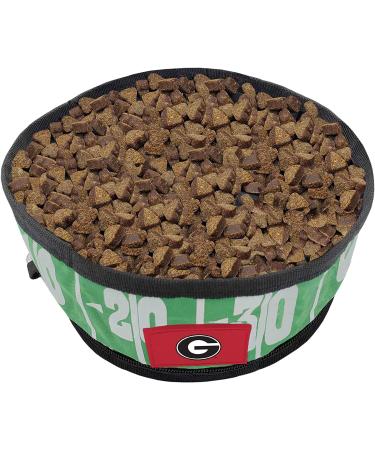 NCAA Georgia Bulldogs 2 Pack Collapsible Dog Travel Bowl | Football Design | Portable Lightweight Leak-Proof Bowl for Food & Water - Buy Online on GoSupps.com