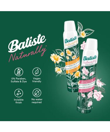 Batiste Naturally Dry Shampoo Green Tea & Chamomile Refresh Hair and Absorb Oil Between Washes Waterless Shampoo for Added Hair Texture and Body 200-ml Naturally Green Tea & Chamomile 200 g (Pack of 1) - Buy Online on GoSupps.com