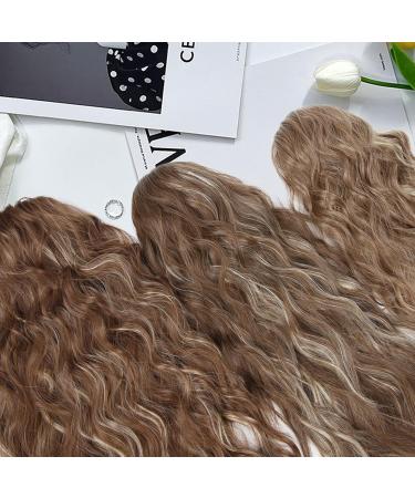 26 Inch Synthetic Ponytail Extension in Ash Brown with Platinum Blonde Highlights - Long Hair Piece for Women, Soft Natural Drawstring Ponytail Extension for Daily Use - Buy Online on GoSupps.com