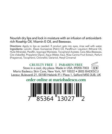Mario Badescu Lip Wax with Rosehip & Vitamin E Oils - Hydrating Lip Moisturizer for Dry Lips - Buy Online on GoSupps.com