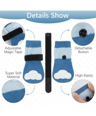 Buy Kuoser Dog Socks - 3 Pairs Anti-Slip Paw Protection for Hardwood Floors | Blue M M - 6-Pack - Buy Online on GoSupps.com