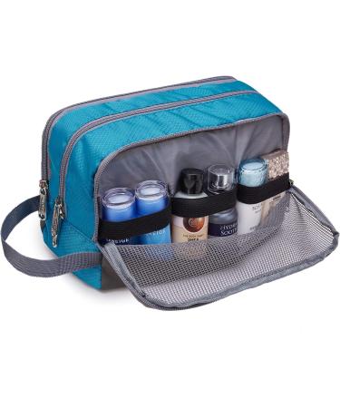 WANDF Toiletry Bag Water-Resistant Nylon Travel Wash Bag Lightweight Dopp Kit for Men and Women (A-Sky Blue) - Buy Online on GoSupps.com