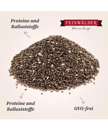  Feinw lder Feinw lder Chia Seeds 1 kg of gluten-free and vegan chia seeds 100% natural chia seeds for cereals smoothies and baking Chia seeds - Buy Online on GoSupps.com