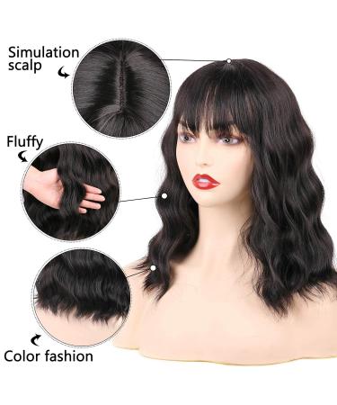 Buy Huarisi 14 Synthetic Bob Wig - Short Hair with Middle Part & Fringe Bangs | Heat Resistant Natural Hairline | Perfect for Daily Wear Parties & Halloween | 1 Pack #2 - Buy Online on GoSupps.com