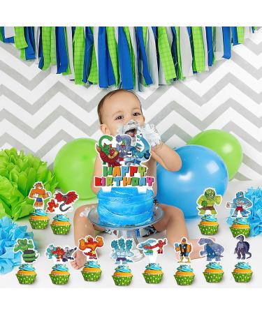 Goo Jit Zu Heroes Birthday Party Cake Topper 37Pcs Cartoon Goo Jit Zu Heroes-themed Birthday Party Supplies Cupcake Decorations for Kids - Buy Online on GoSupps.com