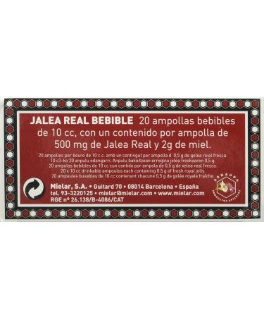  Mielar Royal Jelly 500mg 20Amp 200g - Buy Online on GoSupps.com