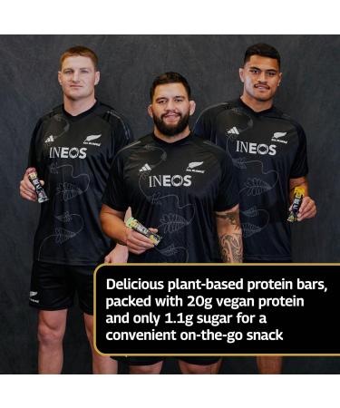 Healthspan Elite All Blacks Protein Bars (12 bars) | 20g Plant Based Protein Per Serving | 7.5g Fibre | 1.1g Naturally Occurring Sugars | Informed Sport Accredited | Vegan (Black Forest Gateau) - Buy Online on GoSupps.com