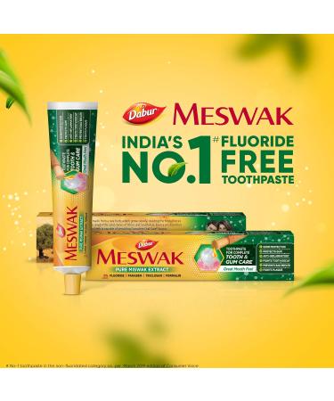  Dabur Dabur Meswak Complete Oral Care Toothpaste for Oral Care - 800g (400g x 2 Pack of 2) | Complete Toothpaste for Oral Care and Gums | Contains Miswak Extract - Buy Online on GoSupps.com
