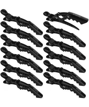 Xtava Styling Hair Clips for Women - 12 pcs Professional Plastic Hair Sectioning Clips - Durable Alligator Hair Clip with Nonslip Grip and Wide Teeth for Easy Styling of Thick and Thin Hair