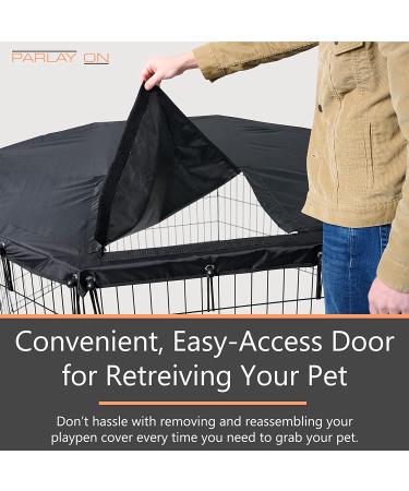 24 Inch 8 Panel Metal Dog Playpen Cover | Luggage-grade Fabric | Easy Access Door | Sun & Rain Protection - Buy Online on GoSupps.com