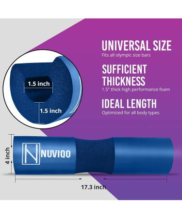 Barbell Pad for Squats and Lunges - Hip Thrust Cushion for Standard & Olympic Bars - Blue - Buy Online on GoSupps.com