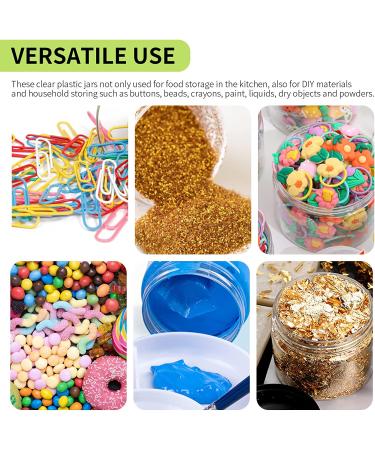 40 Pack 180ml Clear Plastic Jars with Black Lids | Refillable Round Containers for Slime & Beauty Products | Includes Pen & 80 Labels | 6oz - 40 Pack - Buy Online on GoSupps.com