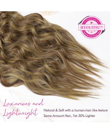 Reecho Clip-In Hair Extensions 60cm - Thick Long Beach Waves Invisible Tips Light Brown & Blonde Highlights | Shop Now! - Buy Online on GoSupps.com
