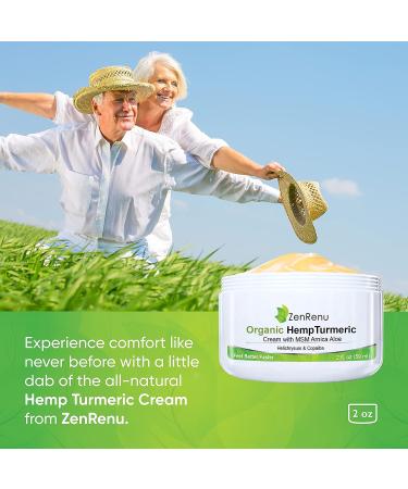 Zenrenu Organic Hemp Cream with MSM, Turmeric, Arnica - Premium Hemp Oil, Made in USA - Buy Online on GoSupps.com