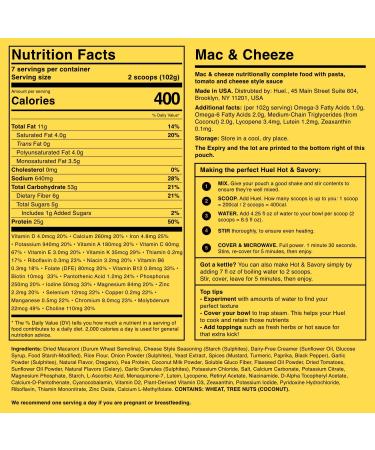 Huel Hot and Savory Mac Cheeze Instant Meal Replacement - 14 Scoops, 25.1856 oz - Buy Online on GoSupps.com