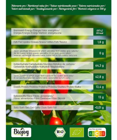 Buy Biojoy Organic Goji Berries (500g) - Whole Unsulphured Wolfberries for Health Benefits - International Shipping Available - Buy Online on GoSupps.com
