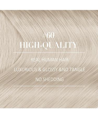 Youngsee Platinum Blonde Clip-In Extensions | 50cm Remy Real Hair | 120g - 7PCs #60A - Buy Online on GoSupps.com
