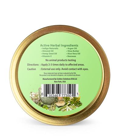 Indigo Naturalis Skin Balm 4 oz - Moisturizing Formula for Psoriasis, Eczema & Dry Skin Relief - With Vit E, Argan, Almond, Hemp Seed Oil - Aloe Vera & Shea Butter - 1 Pack - Buy Online on GoSupps.com