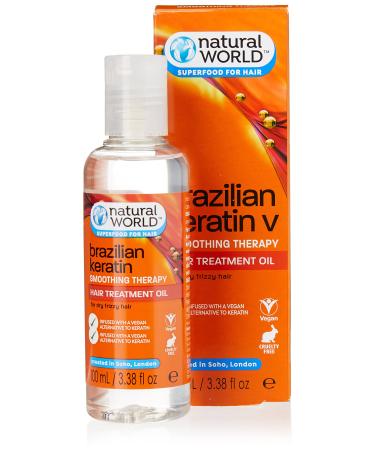 Organic World 100ml Brazilian Keratin Smoothing Therapy Hair Treatment Oil