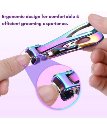 Beaut Secrets Luxury 15mm Wide Jaw Opening Nail Clippers for Thick Nails Fingernails and Toenails Clippers for Ingrown Toenails Oversized (Nail Clipper) (Rainbow) - Buy Online on GoSupps.com
