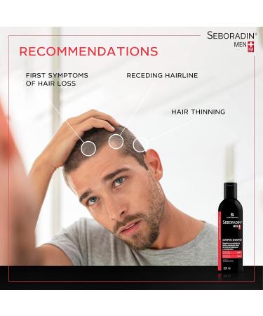 Seboradin Men Hair Loss Shampoo 200ml - With Vitamins and Natural Extracts for Thickening and Growth - Hair & Scalp Treatment for Receding Hairline - Buy Online on GoSupps.com