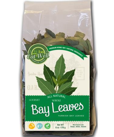 Eat Well Premium Foods - Turkish Bay Leaves Whole 6 oz Bag, Bulk, 100% Natural Dried Bay Leaf