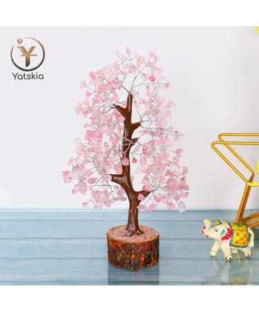 Rose Quartz Crystal Tree - Bonsai Tree of Life for Pink Room Decor | Spiritual Desk Decor for Women Office | Gemstones and Crystals for Good Luck Charms - Buy Online on GoSupps.com
