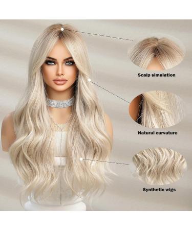 Long White Blonde Synthetic Hair Wig with Fringe for Women - HAIRCUBE - Buy Online on GoSupps.com