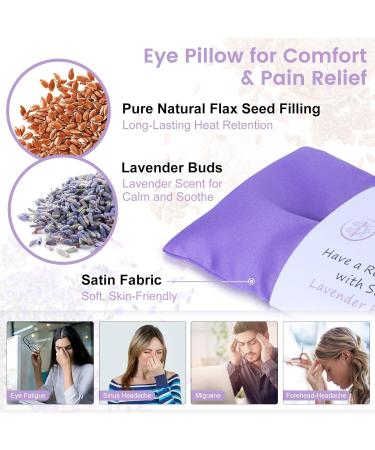 Suzzipad Lavender Eye Pillow Pack of 2 - Meditation & Stress Relief | Weighted Eye Mask for Headache Relief | Hot/Cold Compress with Aromatherapy - Purple - Buy Online on GoSupps.com