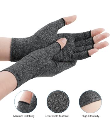 ACWOO Arthritis Compression Gloves for Pain Relief - Unisex Fingerless Design in Grey (M) - Buy Online on GoSupps.com