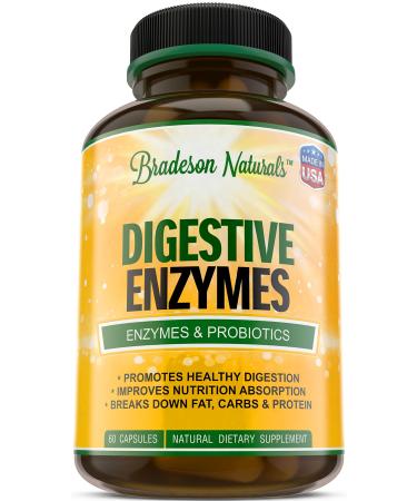 Digestive Enzymes by Bradeson Naturals - Enzymes & Probiotics Natural Dietary Supplement 60 Capsules