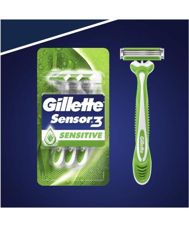 Buy Gillette Sensor3 Sensitive Disposable Razors for Men x6 - Smooth Shaving International Shipping - Buy Online on GoSupps.com