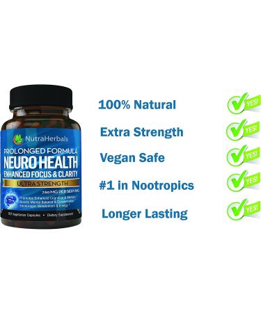 Brain Booster Supplement - 90 Day Supply - Nootropic for Mental Clarity, Memory & Focus - Scientifically Formulated with DMAE, Bacopa Monnieri, Rhodiola Rosea - Buy Online on GoSupps.com