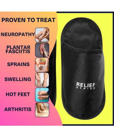 Relief Genius Foot Ice Pack Slippers - Hot & Cold Therapy for Pain Relief - Plantar Fasciitis Relief - 2 Pack - Buy Online on GoSupps.com