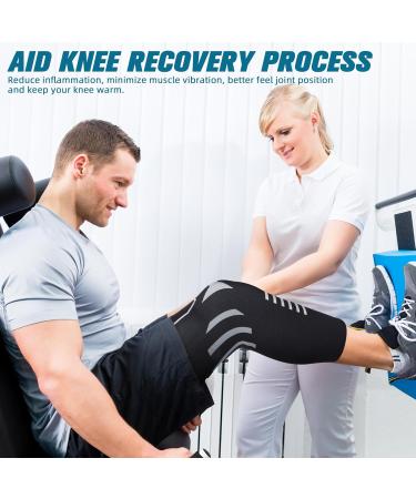 Knee Compression Sleeve - Lightweight Breathable & Non-Slip | Ideal for Arthritis Pain Relief & Sports - Medium Black - Buy Online on GoSupps.com