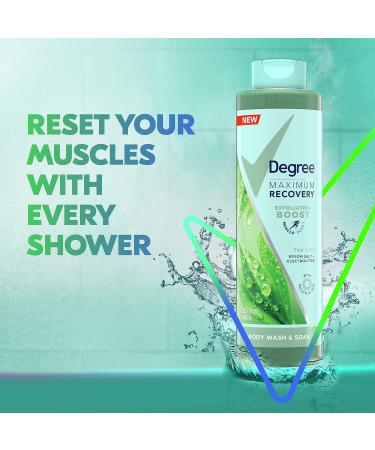 Degree Post-Workout Recovery Skincare Routine Body Wash with Tea Tree & Epsom Salt 22 Fl Oz (Pack of 4) - Buy Online on GoSupps.com
