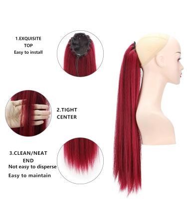 MEIRIYFA Red Ponytail Extension - Long Straight Drawstring 63 cm Ponytail for Women | Shop Now! - Buy Online on GoSupps.com