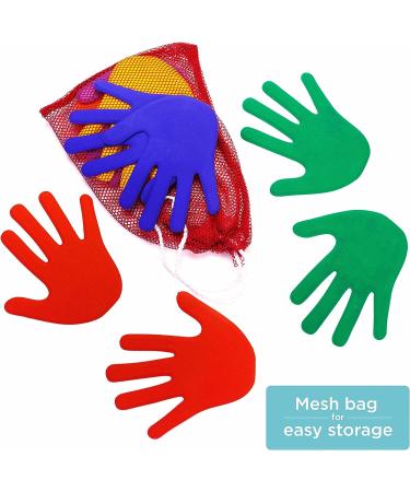 K-Roo Sports Set of 6 Hand-Shaped Floor Markers - Non-Slip Rubber Handprints for Gym, Dance, Karate - Includes Mesh Bag - Buy Online on GoSupps.com