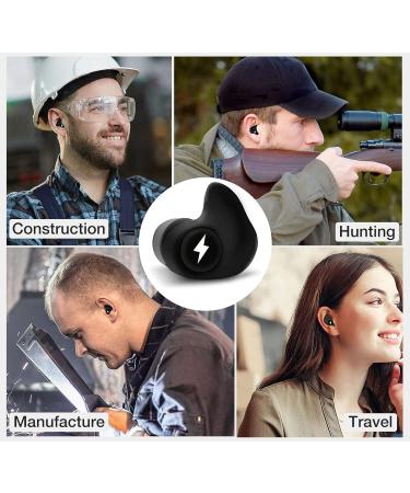 Ear Plugs Black Earplugs and Reusable Silicone Ear Plugs for Noise Cancelling Comfortable Hearing Protection - Buy Online on GoSupps.com