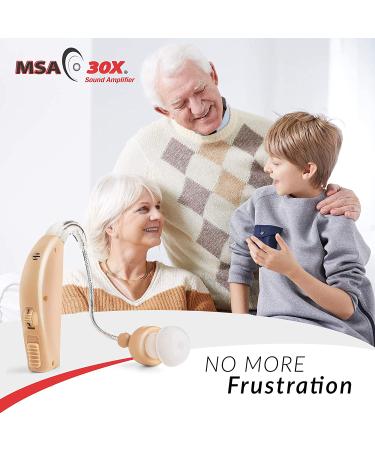MSA 30X Sound Amplifier BTE PSAD | 30X Amplification | Recharging Station | 6 Silicone Tips & 1 Cleaning Brush | Unisex | Right/Left Ear | Pack of 1 | Nude Color w/ Kit - Buy Online on GoSupps.com