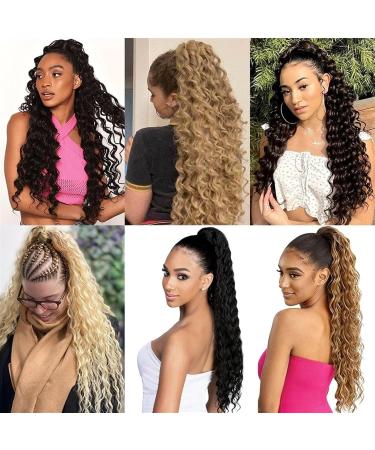 Ponytail Extensions Long Wave Curly Drawstring Ponytail 26" Synthetic Clip In Ponytail Extensions for Black Women Afro Curly Drawstring Ponytail False Hairpieces for Women (Color : 1BT30 Size : 65c 65cm 1BT30 - Buy Online on GoSupps.com
