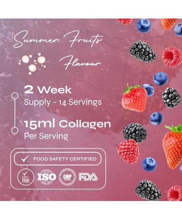 Advanced Hydrolyzed Marine Collagen Liquid Bottle 5000mg Collagen Vitamins A C Skin Support Summer Fruit Flavor 14 Servings - Buy Online on GoSupps.com