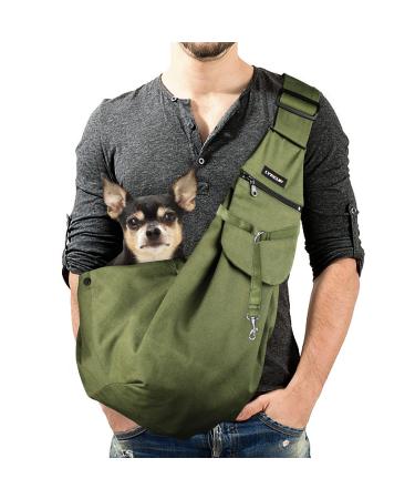 Lynee dog carrier bag pet adjustable shoulder bag transport bag for pets breathable transport bag for cats and dog -owned for walking activities in the open (army green) - Buy Online on GoSupps.com