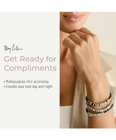 By Lilla Shaker Ponytails Hair Ties & Bracelets Set - No Crease Hair Ties for Women - Black/Starfish/Silver - 2 Count - Buy Online on GoSupps.com
